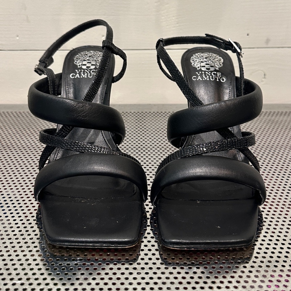 Vince Camuto Leather Strappy Heeled Sandals - Size 8